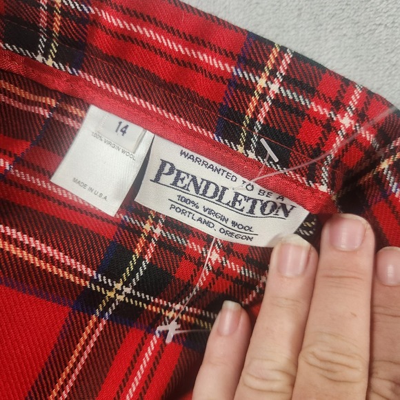 Vintage Pendleton Wool Tartan Plaid Suit Blazer Skirt Set Women's suit. Size 14 - Picture 6 of 6